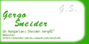 gergo sneider business card